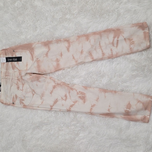 Jessica Simpson Forever Low Rise Tie-Dye Pink and Cream Jeans. Size 27. NWT - Picture 6 of 7